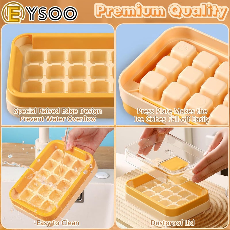15 Grids Ice Cube Trays - BPA-free Easy Release Ice Cube Molds (Yellow) - Image 5