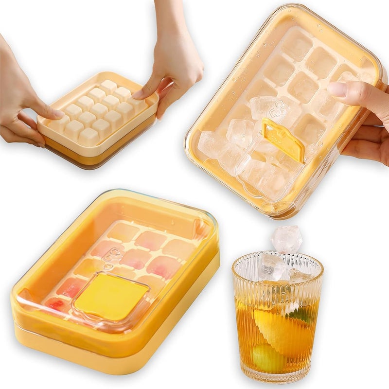 15 Grids Ice Cube Trays - BPA-free Easy Release Ice Cube Molds (Yellow) - Image 1