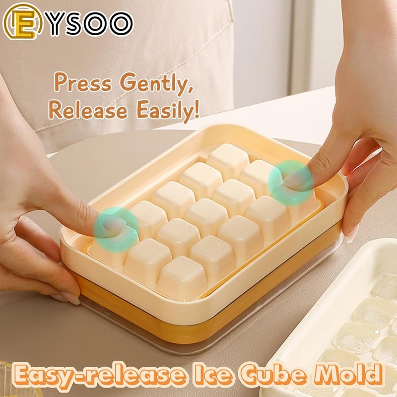 15 Grids Ice Cube Trays - BPA-free Easy Release Ice Cube Molds (Yellow) - Image 2