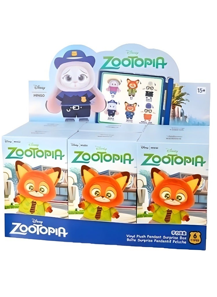minisopuru (Pack of 6) Miniso Zootopia Series Blind Box Disney Vinyl Plush Pendant and Keychain Mystery Blindbox. - Image 1