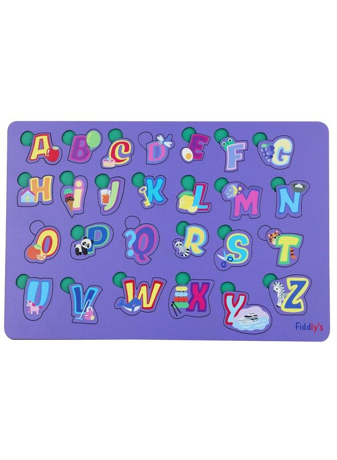 Fiddlys Wooden Learning Educational Puzzle 12 In X 8 In Large Puzzle Toy For Kids & Children Age 4+ (Alphabets) - Image 2