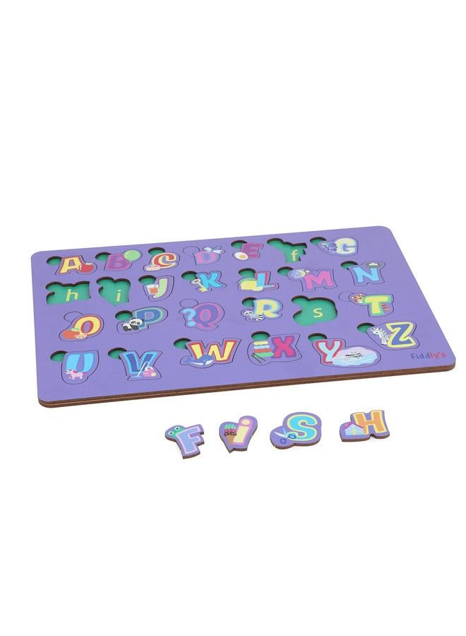 Fiddlys Wooden Learning Educational Puzzle 12 In X 8 In Large Puzzle Toy For Kids & Children Age 4+ (Alphabets) - Image 3