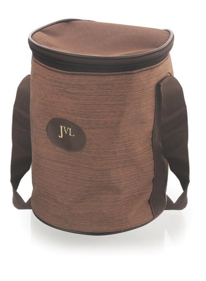 JVL Leak-Proof Stainless Steel Double Decker Lunch Box 600ml with Bag 2-Compartment Tiffin for Office & Kids Use Durable, Compact & Easy to Carry - Image 4