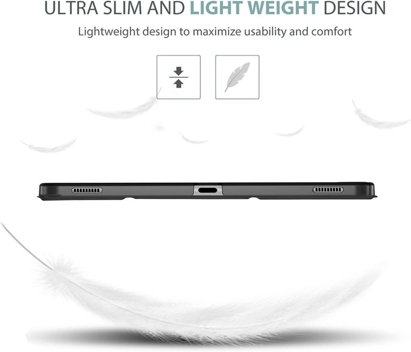 Procases For Galaxy Tab S8 Plus 2022/ Tab S7 Fe 2021/ Tab S7 Plus 2020 12.4 Inch Case, Protective Slim Case Folio Hard Back Smart Cover For 12.4” Galaxy Tab S8+ / S7 Fe / S7+ -Black - Image 4