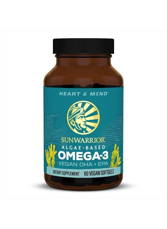 Sunwarrior Vegan Omega 3 DHA & EPA Supplement Algal Oil Preferred Alternative to Fish Oil Supports Brain Eye Joint & Heart Health (60 Count)  - Image 1