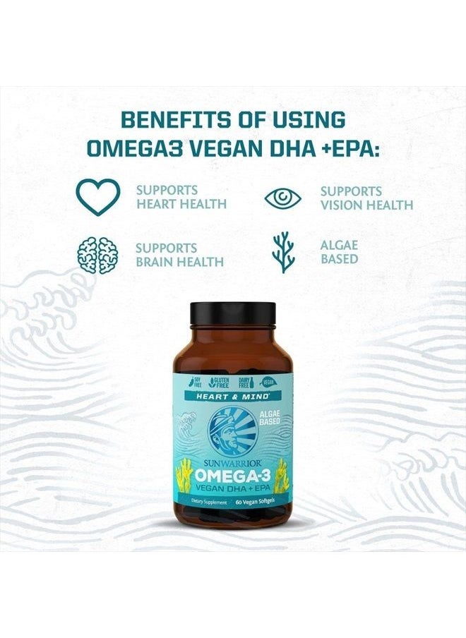Sunwarrior Vegan Omega 3 DHA & EPA Supplement Algal Oil Preferred Alternative to Fish Oil Supports Brain Eye Joint & Heart Health (60 Count)  - Image 3