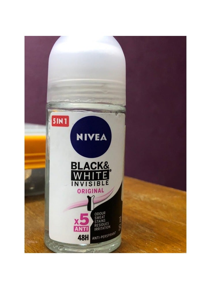 رول أون غير مرئي بلاك آند وايت، شفاف، 50 مل