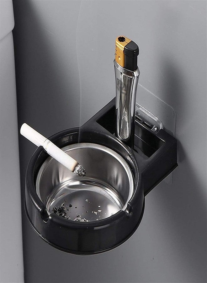 Wolblix Ashtray,Wall-Mounted Removable Anti-Fly Ash Ashtray Portable and Washable Abs and Stainless Steel Material Suitable for Desktop Storage Bedroom Bathroom Office and Home Decoration - Image 3
