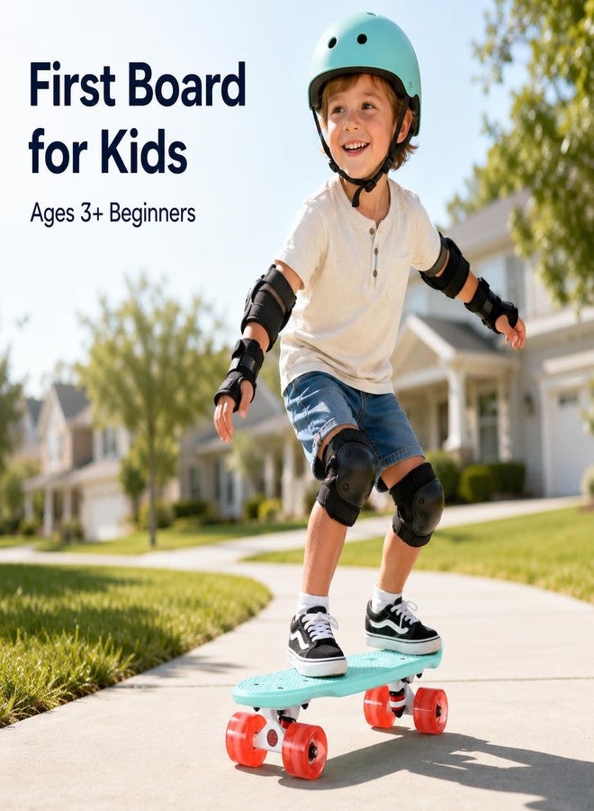 Playshion 22" Mini Cruiser Skateboard for Kids Ages 3+, Beginners (Mint Green) - Image 2