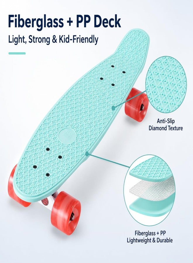 Playshion 22" Mini Cruiser Skateboard for Kids Ages 3+, Beginners (Mint Green) - Image 4