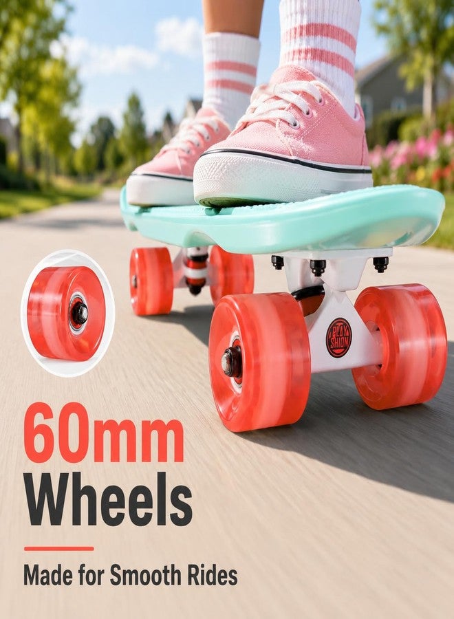 Playshion 22" Mini Cruiser Skateboard for Kids Ages 3+, Beginners (Mint Green) - Image 5