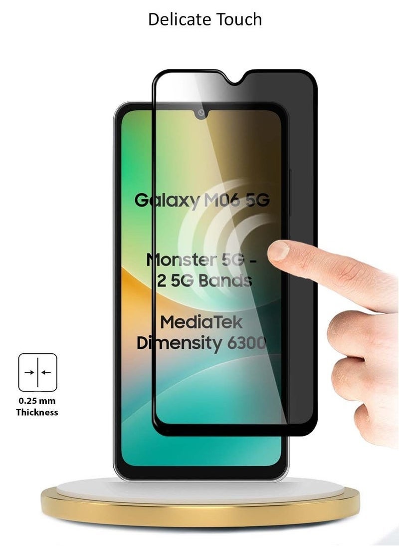 Raxoom Samsung Galaxy M06 5G / Galaxy F06 5G 2025 E2E Series Privacy Tempered Glass Screen Protector â€“ Full Glue Adhesion, Edge-to-Edge Full Cover, Anti-Spy Viewing Protection, Scratch Resistant â€“ Clear/Black - Image 3
