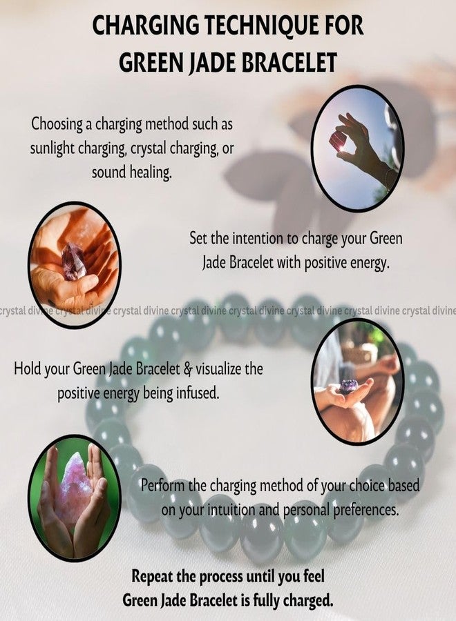 Crystal Divine Green Jade Healing Crystal Bracelet For Woman 8mm Money Magnet Bracelet For Girls Crystal For Men Friendship Gifts Hand Couple Aesthetic For Gifts. - Image 5