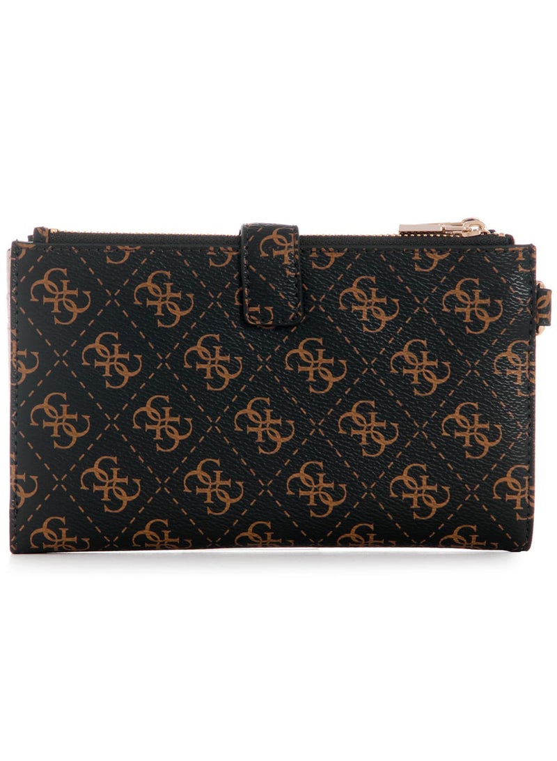 Guess Dark Brown Logo Women's Wristlet Wallet Organizer with Gold Hardware - Image 3