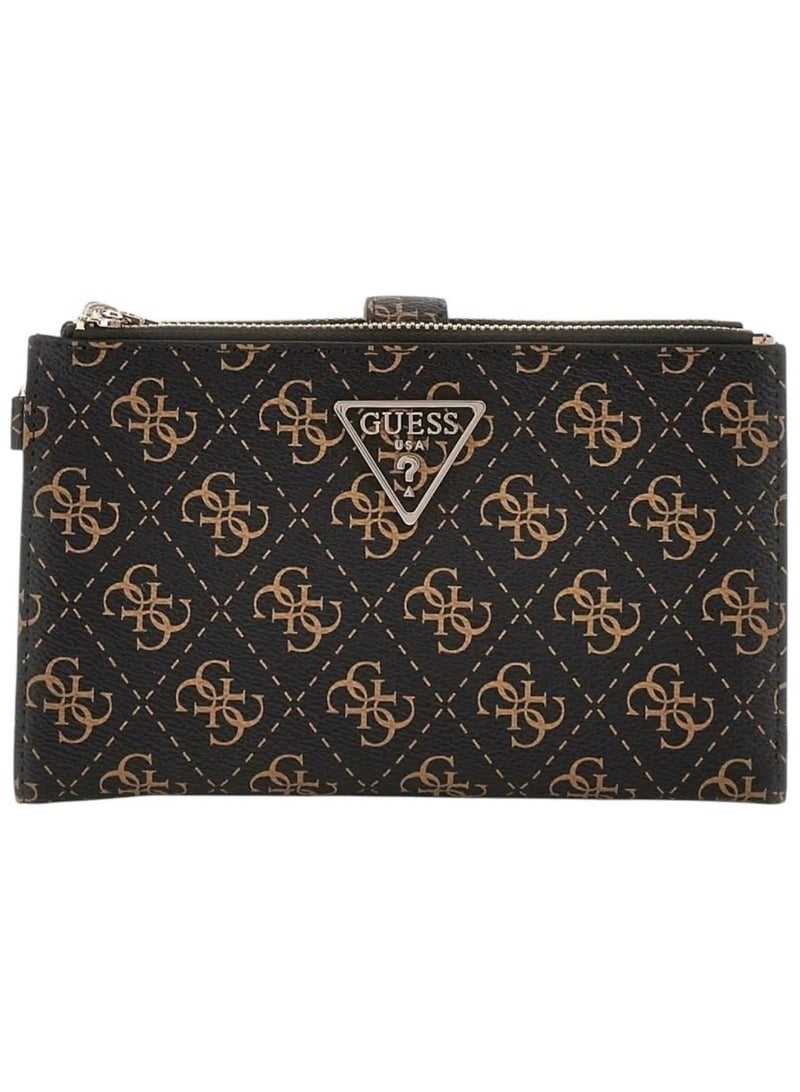 Guess Dark Brown Logo Women's Wristlet Wallet Organizer with Gold Hardware - Image 2