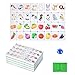 GRACIAS 4 Players Mahjong Block Set 128 Green Tiles118 with Animal and Food Pattern Portable Mahjong Set with A Carry Bag Mahjong Tile Game - Image 3