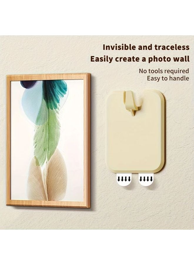 Beige 40pcs No Drill No Nail Picture Frame Wall Hanging Hooks For Wedding Photos Decorations - Image 5