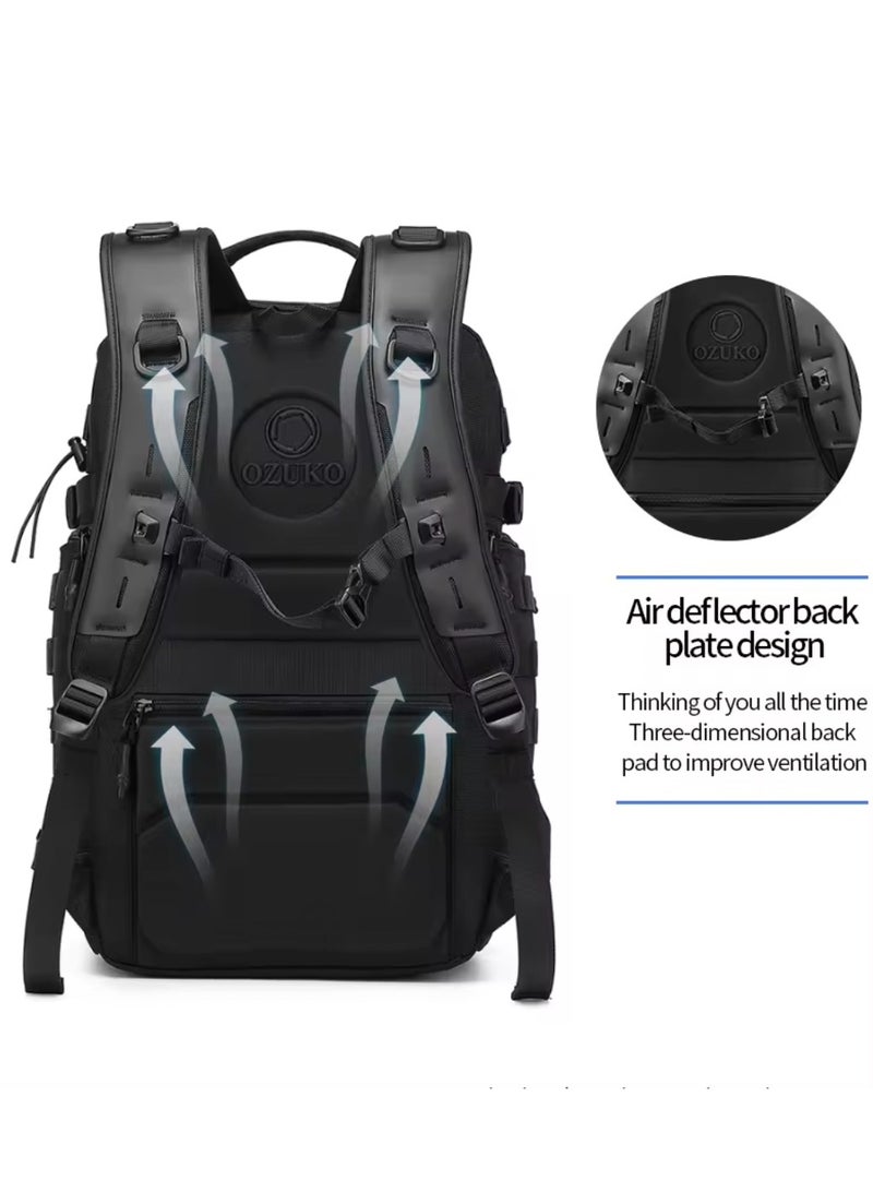 OZUKO Casual  Backpack 15.6 Inches Laptop Business Backpack All in 1 for Work, School, Travel, Flight, Hiking Fitness Backpack with USB Charging Port Waterproof 50*18*28 cm - Image 5
