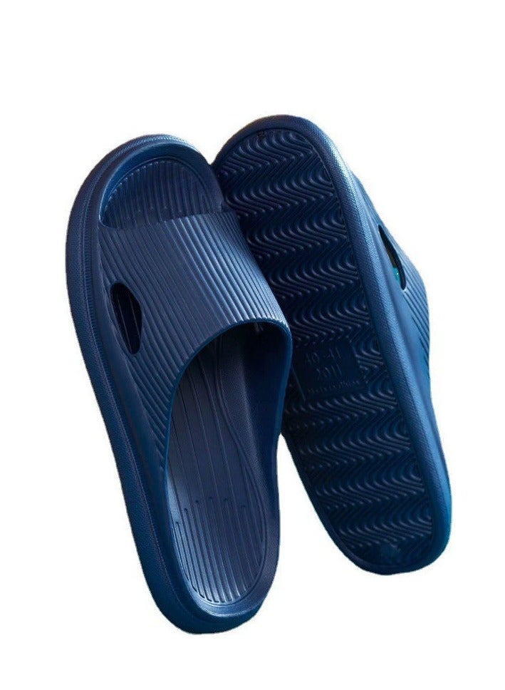 Unisex, new slippers, indoor non-slip, dormitory bath, bedroom leisure universal slippers - dark blue models - 44 yards - Image 1