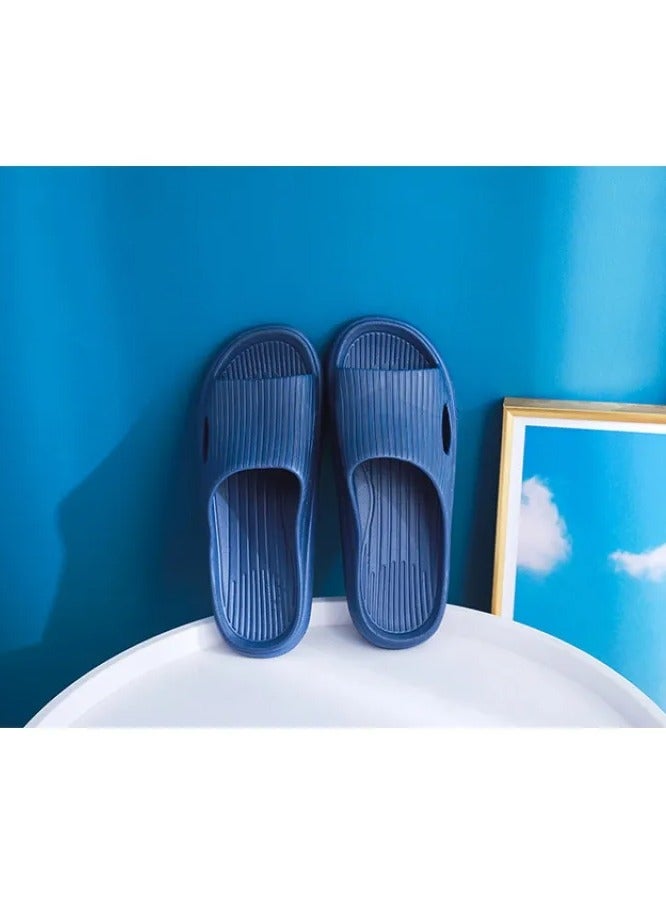 Unisex, new slippers, indoor non-slip, dormitory bath, bedroom leisure universal slippers - dark blue models - 44 yards - Image 5