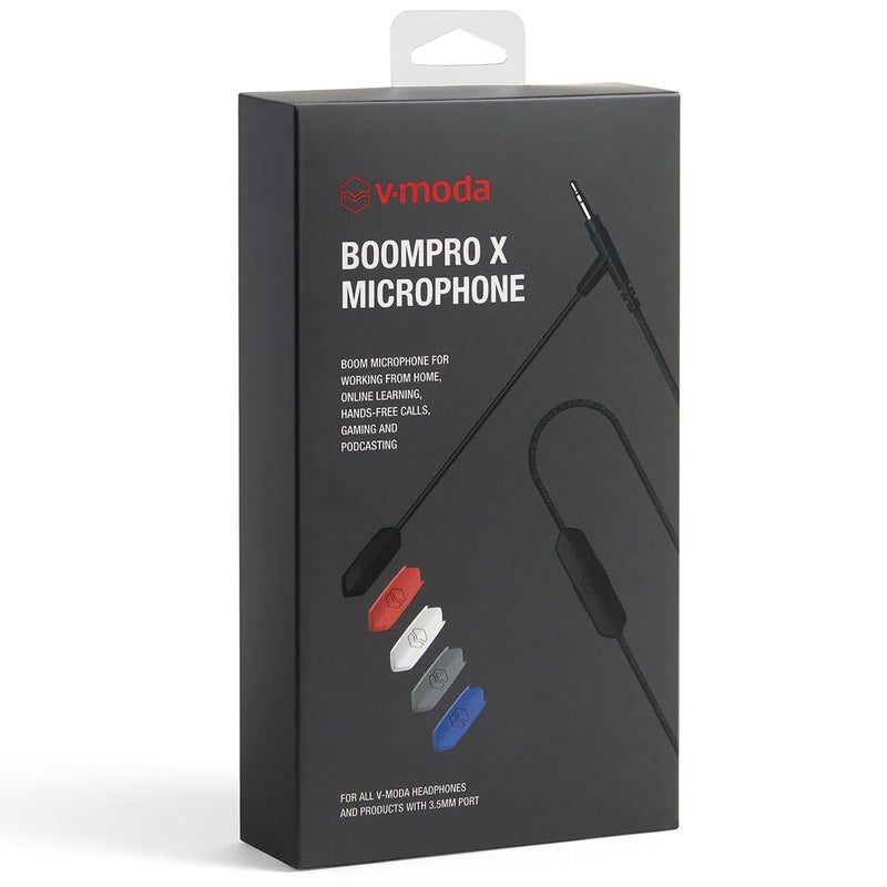 V-MODA BoomPro X Microphone | for Gaming & Communication | Wired - 3.5 mm Jack | Flexible Boom | Clip-on Controller with Mute Button & Volume Wheel | Black - Image 4