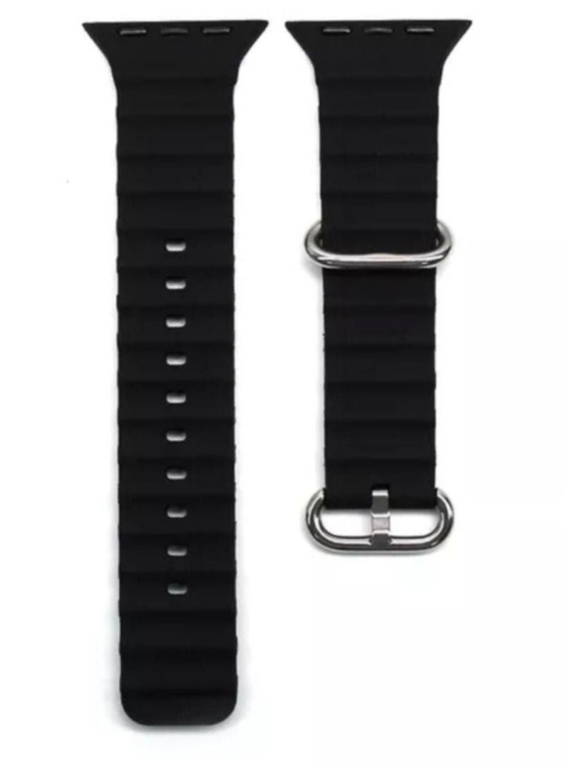 The new rubber strap for the Apple Watch  dark gray  size ultra 49mm - Image 2