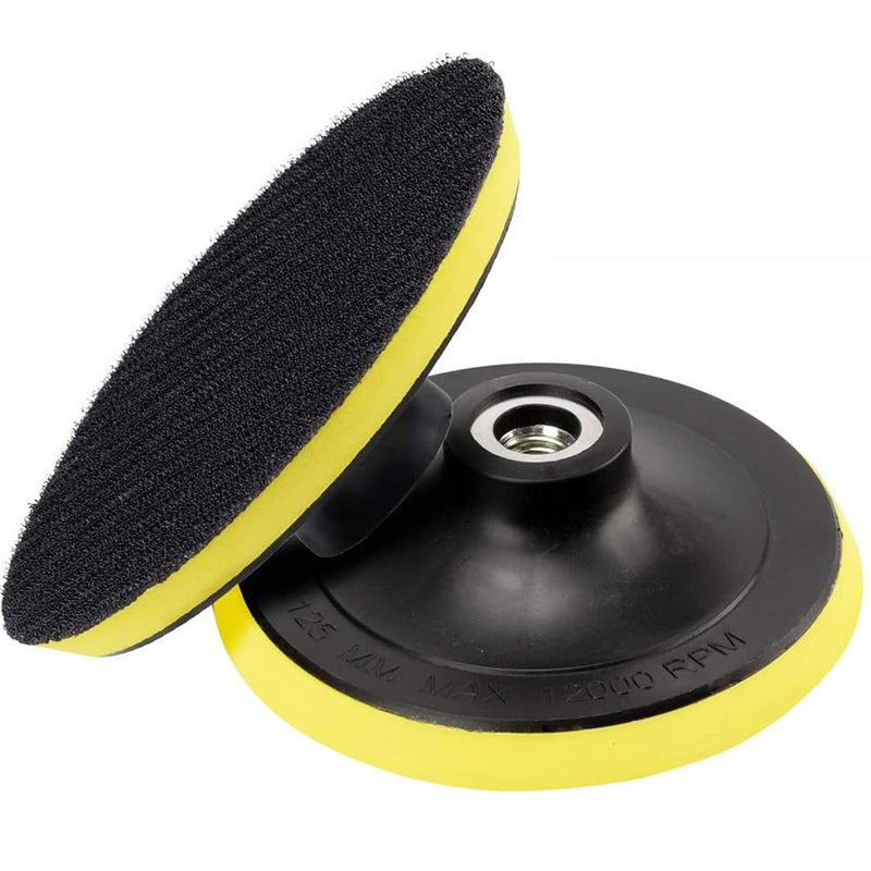 Eyech 2 Pack 5 Inch Hook and Loop Backing Pad with M14 ThreadRotary Buffing Pad Sanding Holder Angle Grinder Polishing Backer Plate for WoodMetalAutomotiveOrbital SanderPolisher - Image 4