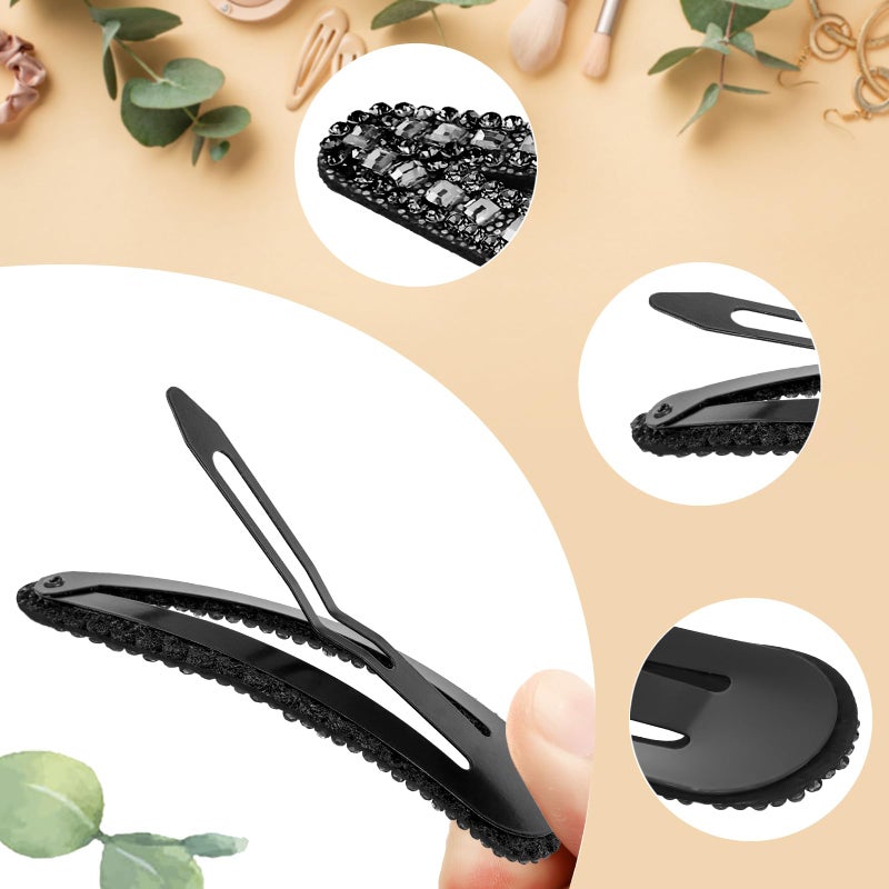 KANPRINCESS 2PCS Rhinestone Hair Clips,Snap Hair Accessories,Decorative Hair Clips,Rhinestone Barrettes For Women Girls(SET16) - Image 3