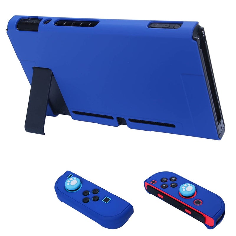 COMCOOL Dockable Case for Nintendo Switch 3 in 1 Protective Cover Case for Nintendo Switch and Joy-Con Controller with Screen Protector and Thumb grips - Dark Blue - Image 4