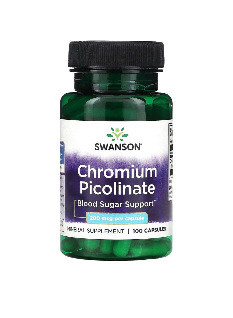 سوانسون بيكولينات الكروم 200 ميكروجرام 100 كبسولة
