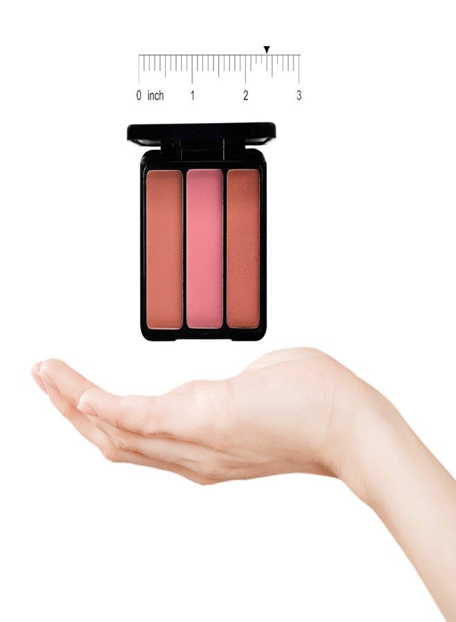 EVE PEARL Blush Trio Blush Palette Everyday Natural Looking Long Lasting Makeup Vitamin E Skincare- Sultry Cheeks - Image 2