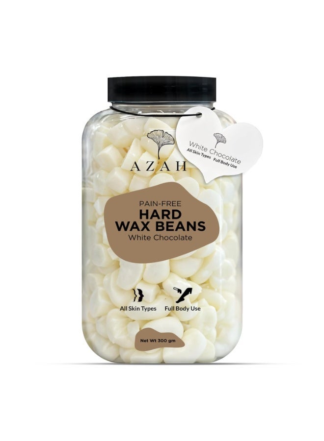 Azah Heart-Shaped Hard Wax Beans for Women - White Chocolate | Stripless Wax for Arms, Underarms & Legs | Full Body Hair Removal | Fast-Melting & Mess-Free | For All Skin Types | 300 gm - Image 1