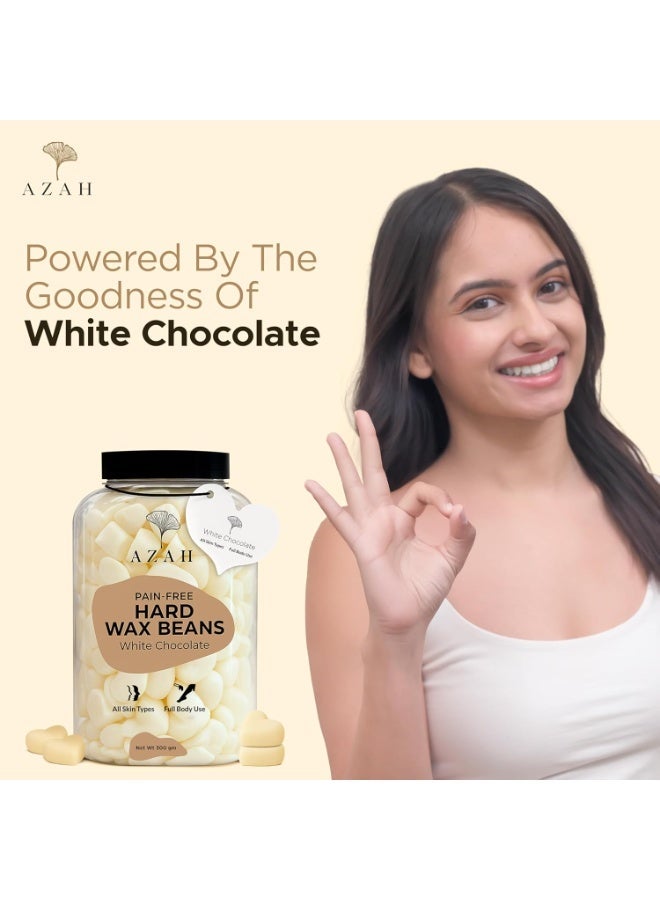 Azah Heart-Shaped Hard Wax Beans for Women - White Chocolate | Stripless Wax for Arms, Underarms & Legs | Full Body Hair Removal | Fast-Melting & Mess-Free | For All Skin Types | 300 gm - Image 2