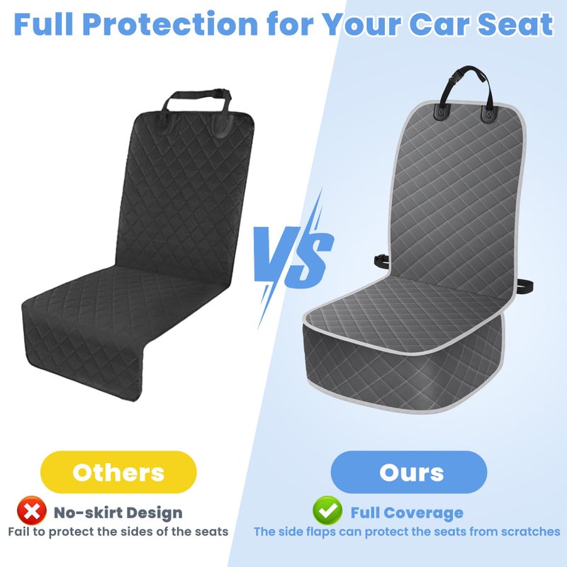 ELONGRIVER Dog Car Seat Covers, Waterproof Front Seat Cover for Dogs, Scratch-Proof, Nonslip Pet Passenger Seat Cover Protector, Universal Fit for Cars Trucks SUVs, Standard Size, Grey - Image 5