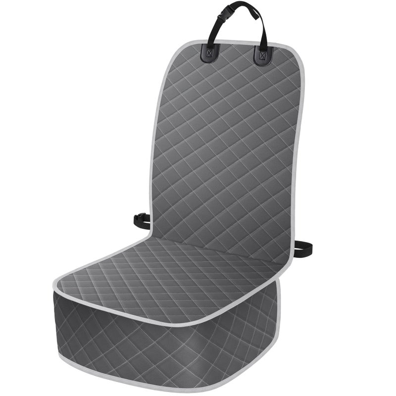 ELONGRIVER Dog Car Seat Covers, Waterproof Front Seat Cover for Dogs, Scratch-Proof, Nonslip Pet Passenger Seat Cover Protector, Universal Fit for Cars Trucks SUVs, Standard Size, Grey - Image 1