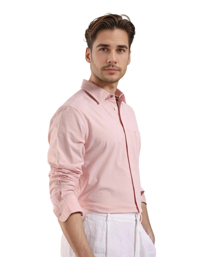 Rare Rabbit Men's Plain Formal Shirt With Embroidered Logo