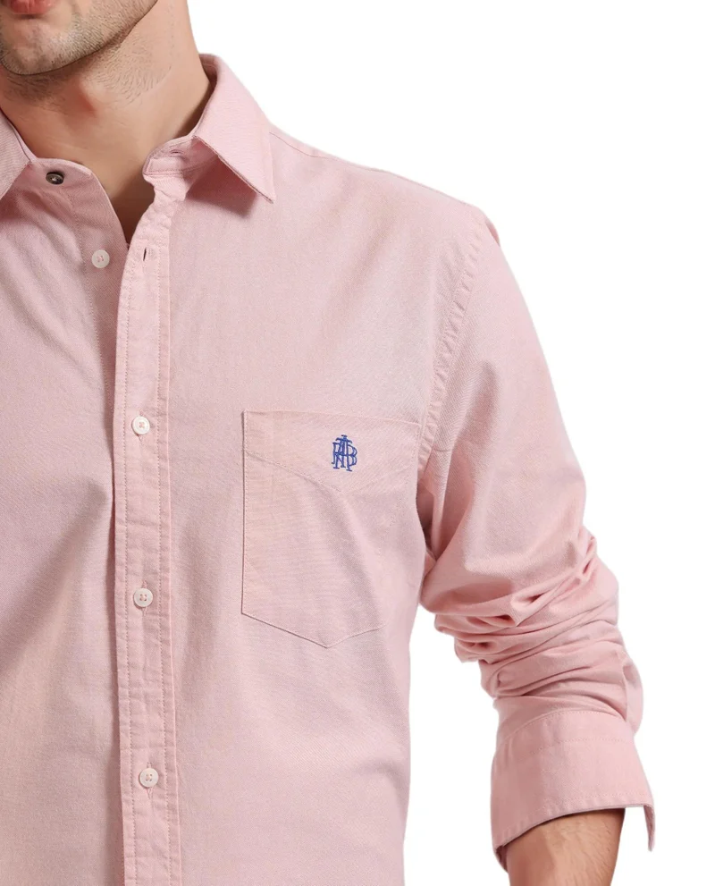 Rare Rabbit Men's Plain Formal Shirt With Embroidered Logo