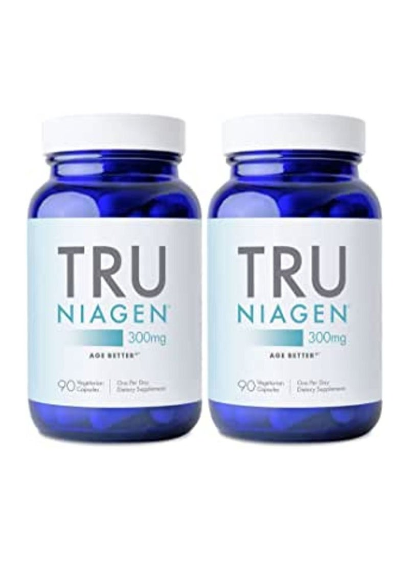 TruNiagen 90ct/300mg Multi Award Winning Patented NAD+ Boosting Supplement Nicotinamide Riboside for Cellular Energy Metabolism and Repair, Vitality, Muscle Health, Healthy Aging, pack of 2  - Image 1