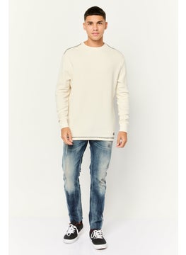 KANGOL Men Crew Neck Embroidered Logo Long Sleeves Sweatshirt, Ivory  - Image 4