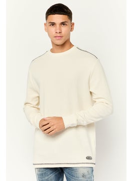 KANGOL Men Crew Neck Embroidered Logo Long Sleeves Sweatshirt, Ivory  - Image 1