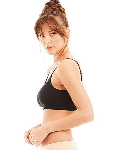 Kalon حزمة 4 من حمالات الصدر النسائية من نايلون سباندكس مع وسادات قابلة للإزالة - حمالات صدر مريحة بدون سلك (S/M، أساسيات) - Image 3