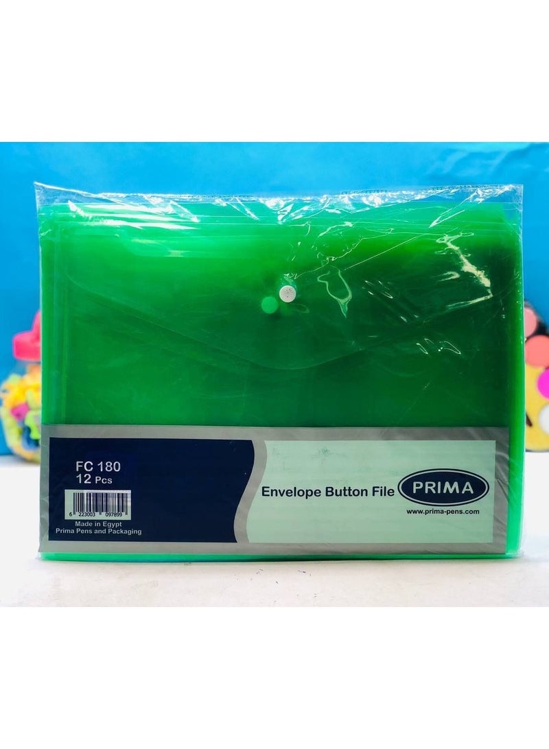 بريما حافظة بكبسولة النوع PRIMA  الخامة ١٨٠ جرام و تجمعلك كل الورق و للورق A4 بالالوان الخامة التقيلة  الكيس: ١٢ قطعة اخضر