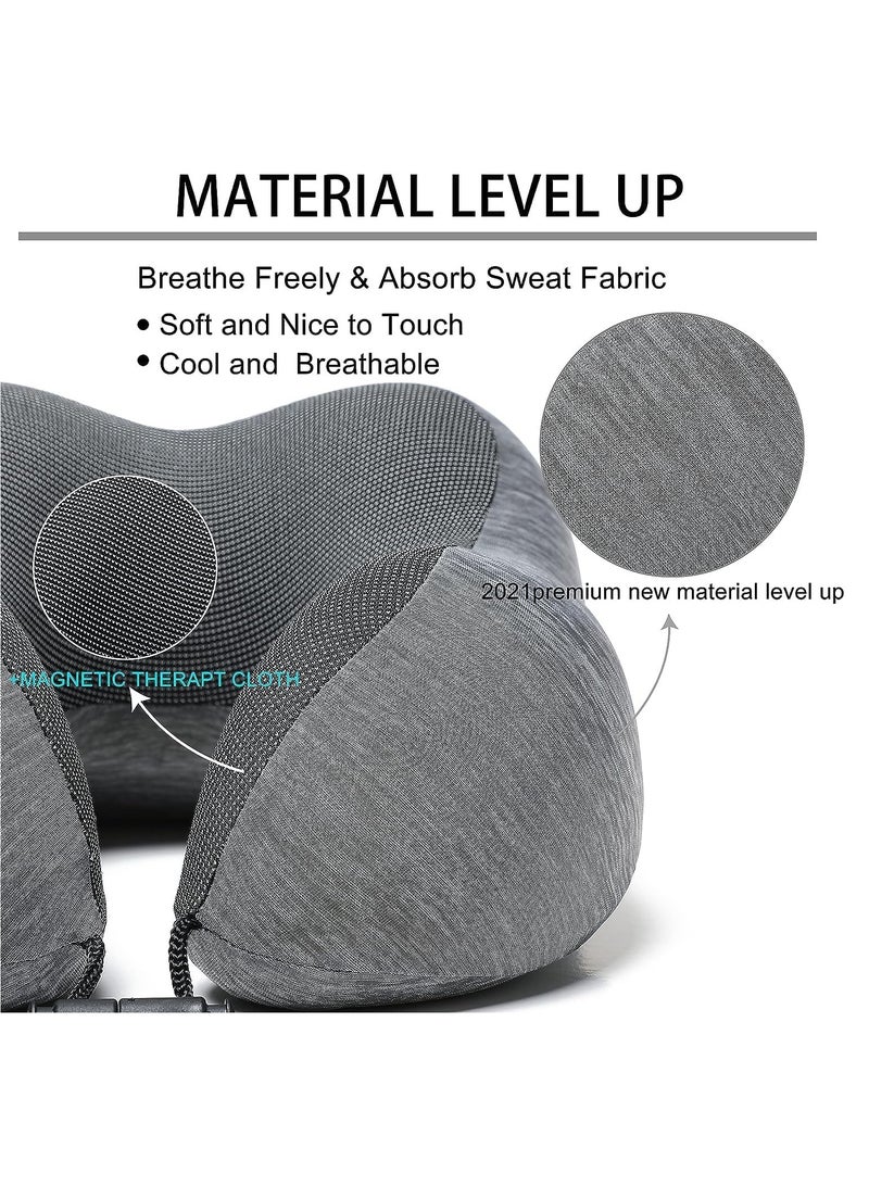 Maanys Maanys Travel Pillow for Airplane Sleeping, Memory Foam Neck Pillow, Breathable Cover, Versatile Usage for Travel, Car, Office, Work from Home, Ideal Travel Kit with 3D Eye Mask, Earplugs (Charcoal) - Image 4