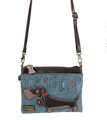 CHALA Mini Crossbody/Purse with Convertible Strap Stylish, Compact, Versatile - Wiener Dog - indigo - Image 2