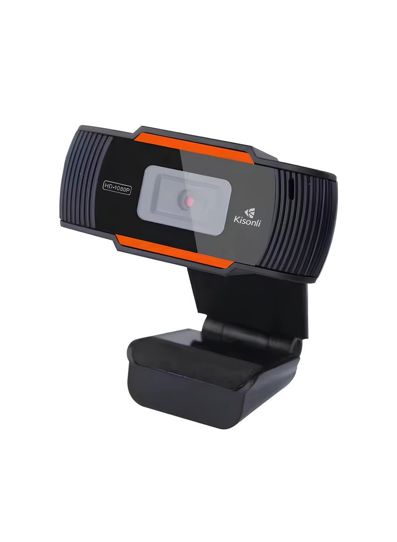 Kisonli HD-1085- HD 1080P Webcam with Built-in Mic & USB Plug and Play - Compatible with Windows XP/7/8/10-BLACK - Image 2