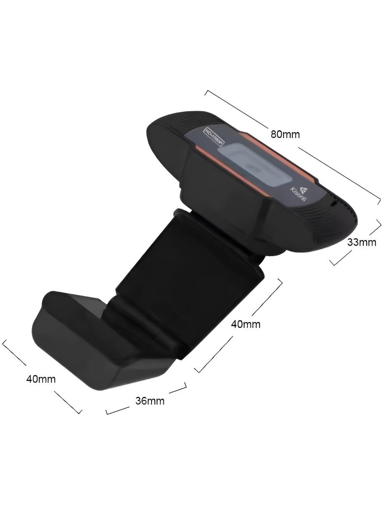 Kisonli HD-1085- HD 1080P Webcam with Built-in Mic & USB Plug and Play - Compatible with Windows XP/7/8/10-BLACK - Image 3