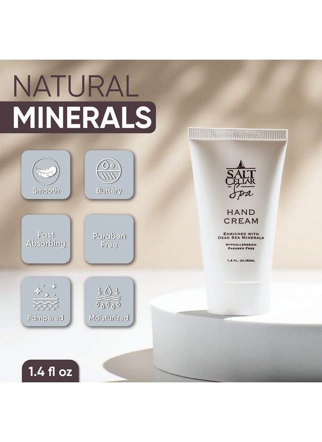salt cellar Spa Dead Sea Mineral Hand Cream, Moisturizer Lotion For Dry, Cracked Skin Enriched With Glycerin, Olive Oil, Paraben Free, Fast Absorbing, Travel Size 1.4 Fl Oz (40 Ml)  - Image 3