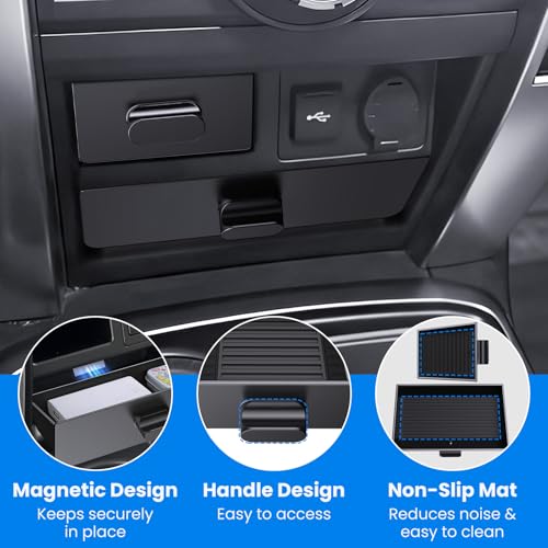 DIAMOOKY Upgraded Magnetic Center Console Organizer for Toyota 4Runner 2024 2023 2022 2021 2020-2014 Interior Accessories Lower Dash Storage Box Drawer Center Console Side Pocket -2pcs - Image 4