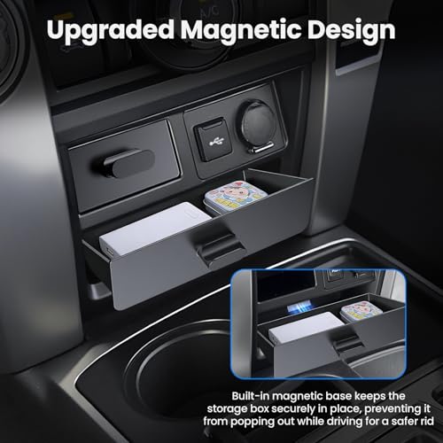 DIAMOOKY Upgraded Magnetic Center Console Organizer for Toyota 4Runner 2024 2023 2022 2021 2020-2014 Interior Accessories Lower Dash Storage Box Drawer Center Console Side Pocket -2pcs - Image 3