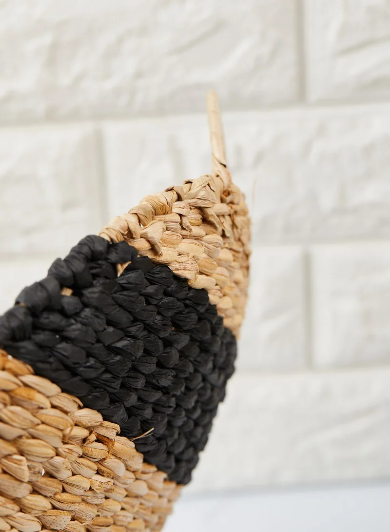 AURORA Black Stripe Decorative Weave Plate